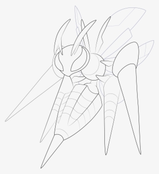 Mega Beedrill Line-art By Alcadeas1 - Sketch #9123639
