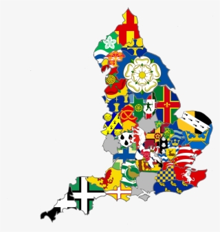 England Flag Map - England Counties Flag Map #9125407