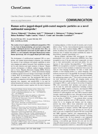 Raman Active Jagged Shaped Gold Coated Magnetic Particles #9128280 Raman Active Jagged Shaped Gold Coated Magnetic Particles #9128280