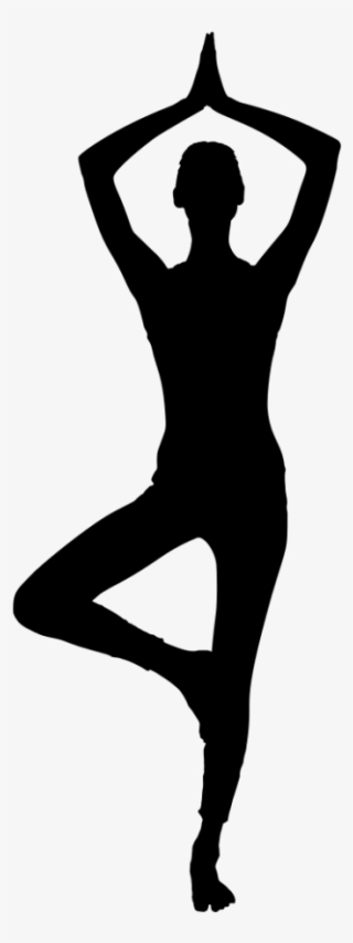 Yoga Tree Pose Banner Library Stock Rr Collections - Person Doing Yoga Silhouette Png #9128618