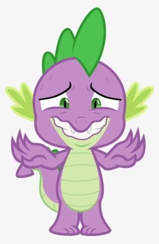 Sollace, Dragon, Nervous, Nervous Smile, Safe, Simple - Mlp Spike With Wings #9129079