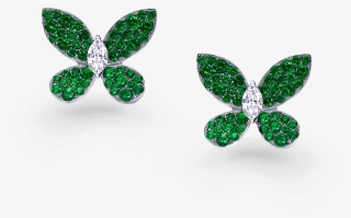 A Pair Of Graff Pavé Butterfly Earrings Pave Set With - Body Jewelry #9129527