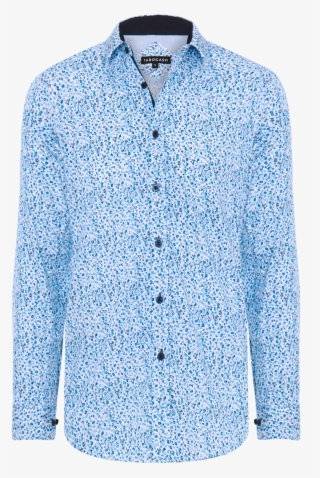 Blue Merrick Floral Print Shirt - Long-sleeved T-shirt #9130228