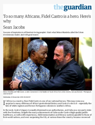 To So Many Africans, Fidel Castro Is A Hero - Guardian Co Uk #9131101