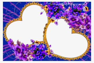 Moldura Para 2 Fotos Flores - Flower Love Photo Frame #9132250
