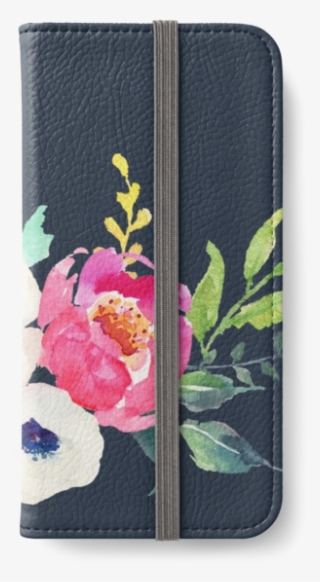 Anemone Peony Watercolor Bouquet - Wallet #9132332 Anemone Peony Watercolor Bouquet - Wallet #9132332