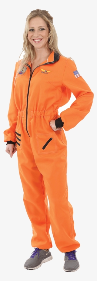 Adult Women's Orange Astronaut Costume - Womens Astronaut Costume #9132937