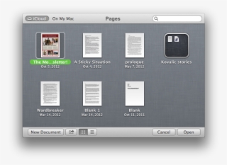 Pages' Open Dialog Box Shows You All Your Files Created - Pages For Icloud #9133080