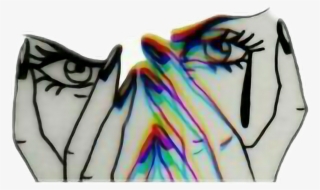 Pegatinas Sticker Tumblr Chicatumblr - Trippy Crying Girl #9133158