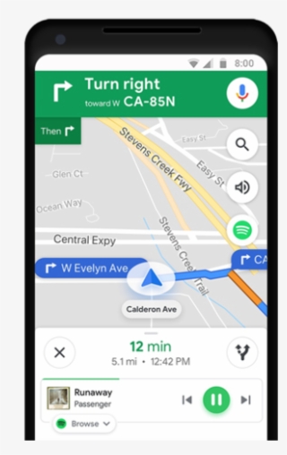 Spotify Integrates With Google Maps - Google Maps Commute Tab #9134761