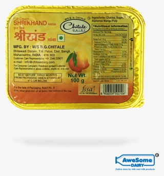 Chitale Mango Shrikhand 100gm Online On Awesome Dairy - Chitale Dairy #9139235
