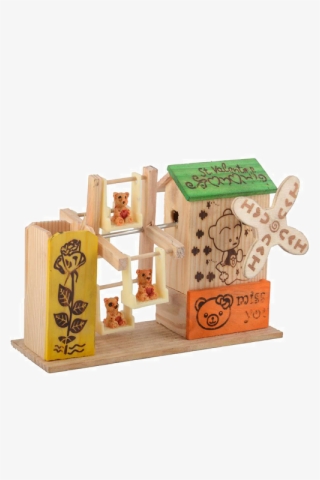 Handcrafted Wooden House With Swing - Plywood #9139509