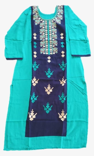 Straight Green Kurti With Embroidery #9141900
