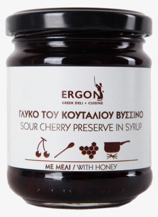 Sour Cherry Preserved In Syrup With Honey 270gr - Chocolate #9141994