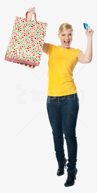 Free Png Download Women Shopping Png Images Background - Excited Girl Shopping #9142447