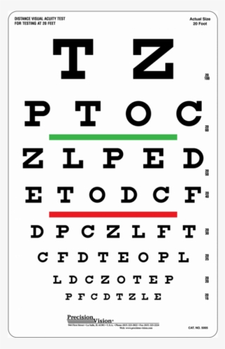 One Sided Snellen Eye Test Chart 3m - Eye Test Chart For Medical #9142697