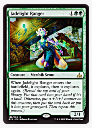 Jadelight Ranger Rivals Of Ixalan English Foil - Bird Of Paradise Mtg #9144251