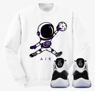 Jordan 11 Concord 45 Sneaker Crewneck Sweater - Jordan Concord 11 Shirt #9144696