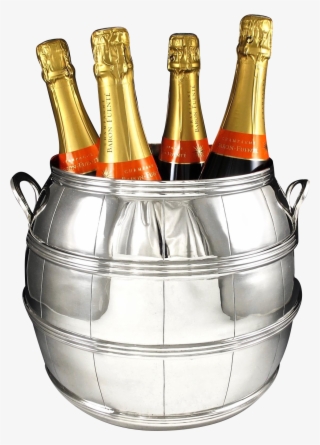 Spectacular Sterling Silver Wine Barrel Form Champagne - Beer Bottle #9146880