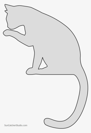 Free Cat Cleaning Paw Cat Kitten Silhouette Pattern - Madcat Tshirt #9148455