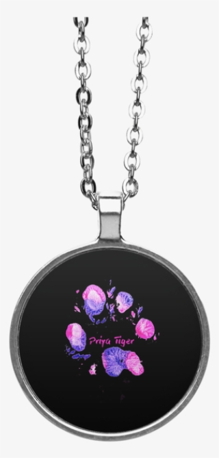 Priya Tiger Paw Print Circle Necklace - Necklace #9148582