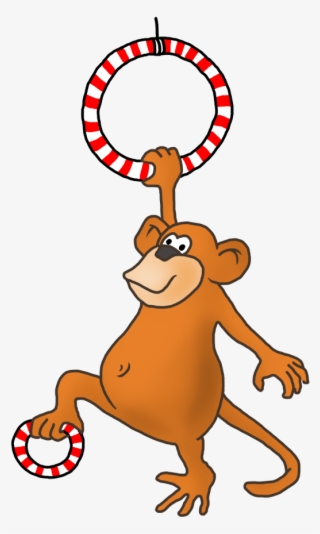 Funny Gorilla Drawing - Cartoon Animal Doing Gymnastics #9148666