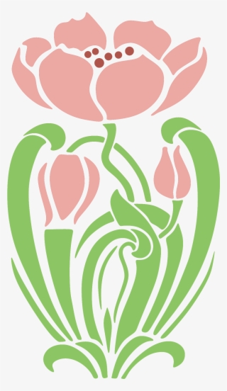 Art Nouveau Art Deco Stencil - Lotus Art Nouveau #9149478