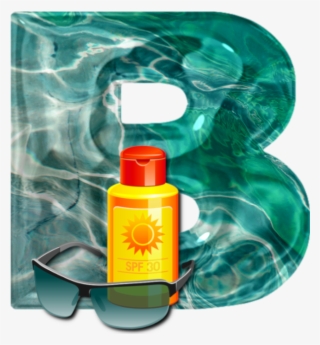 Alfabeto Com Óculos De Sol E Protetor Solar Png, Sunglasses - Cosmetics #9151250
