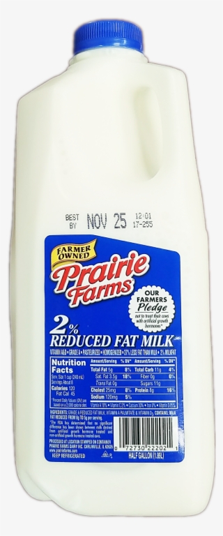 Prairie Farms 2% Milk, Half Gallon - Bottle #9152426