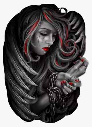 #angel #sad #gangster #tattoo #chain #lipstick #makeup - Og Abel #9153528