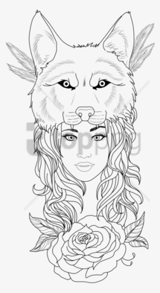 Free Png Tattoo Woman Wolf Png Image With Transparent - Wolf Head Girl Tattoo #9154386