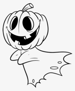 Drawn Ghostly Ghost Face - Ghost Pumpkin Coloring Page #9158342