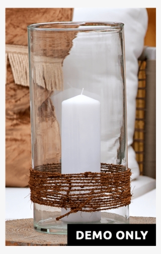 Rope Wrapped Glass Candle Dome - Candle #9159697