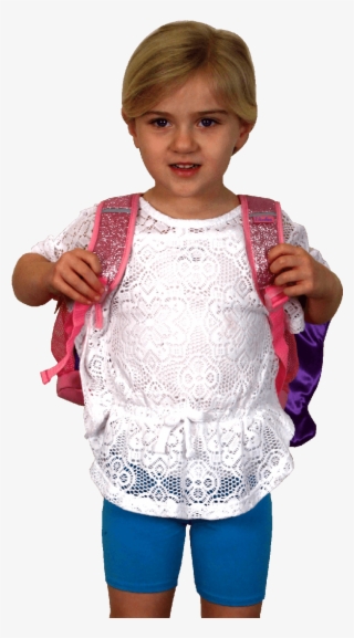 Clip Art Girl Wearing Backpack - Girl #9161367