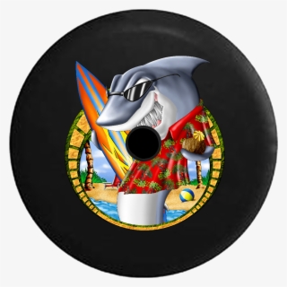 Jeep Wrangler Jl Backup Camera Day Cartoon Shark In - Surfing #9162298