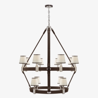 Riley Large Two Tier Chandelier In Nickel And Ch - Chandelier #9163911