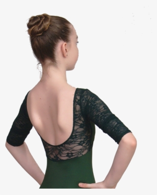 "aurora" 3/4 Length Lace Sleeved Leotard With Velvet - Girl #9164118