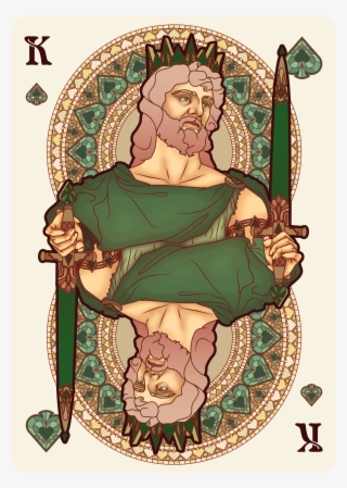 Nouveau Bourgogne Playing Cards King Of Spades - Illustration #9164160