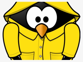 Rain Clipart Penguin - Penguin In Raincoat #9165513
