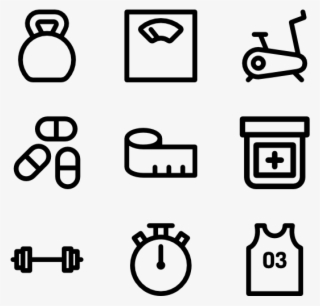 Fitness And Equipment Linear - Fitness Equipment Icon Png #9166249