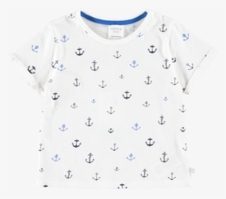 Picture Of Anchor Print T-shirt Ivory - Number #9166884