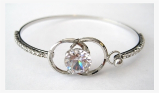 B Ajbg685scl 79200 Single Row Crystal Bangle With Double - Bracelet #9170310