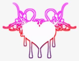 Neon Heart Melting Hearts Pink Orange Purple Love - Coração Neon Png #9171059