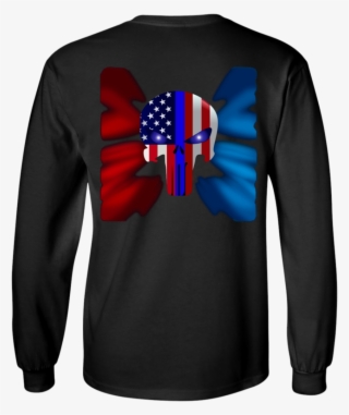 Police Punisher Thin Blue Line Ls Ultra Cotton Tshirt - Shirt #9173847