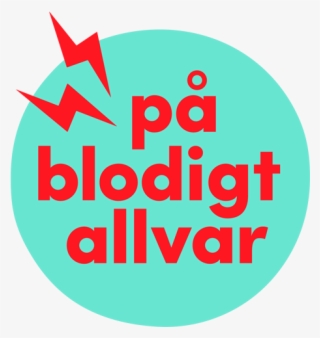 "på Blodigt Allvar" In Red Text, On A Teal - Circle #9177477
