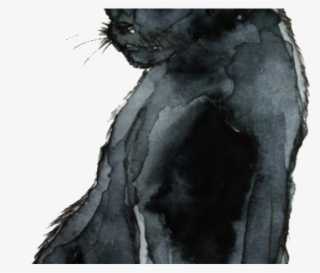 Black Cat Watercolor Png #9179176
