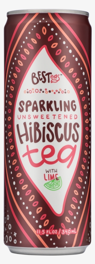 Besteas Sparkling Unsweetened Hibiscus Tea Lime Case - Caffeinated Drink #9182200