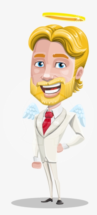 Angel Man Vector Cartoon Character Aka Aron - Cartoon #9182684