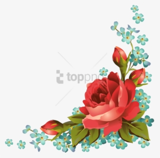 Free Png Roses Frames And Borders Png Image With Transparent - Corner Flower Png #9183485