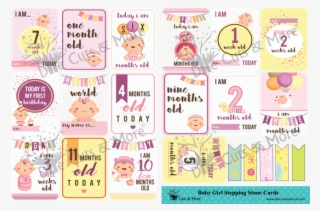 Baby Girl Stepping Stone Cards - Label #9187668